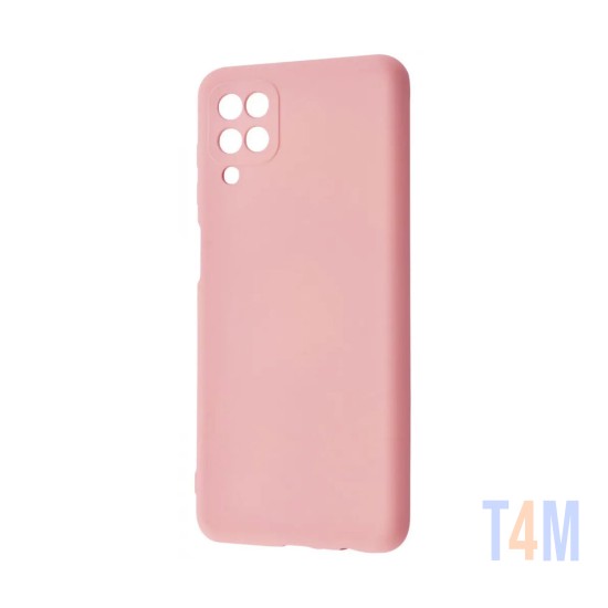 Capa de Silicone com Moldura de Câmera para Samsung Galaxy A12 5g Rosa